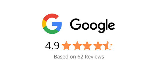 Google 4.9 Stars / Based on 62 reviews